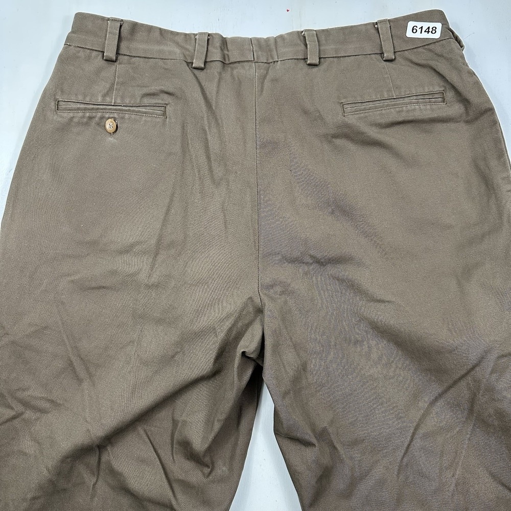 Bills Khakis Pleated Pants Men 38x32 Brown‎ Cuffed Cotton Classic Chino USA